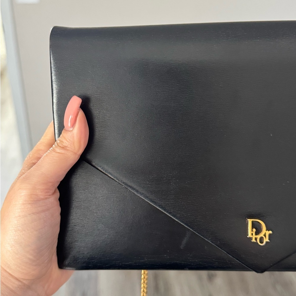 Authentic Dior Black Bag with Gold Chain Accent - Picture 7 of 11